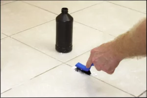 using baking soda to clean colored grout