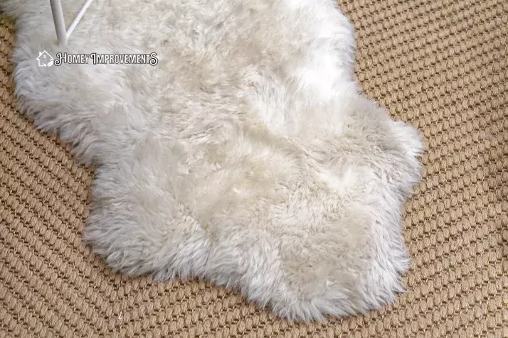 Dry the faux fur rug