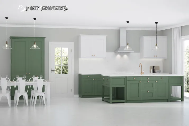 Mint Green and White Color for kitchen