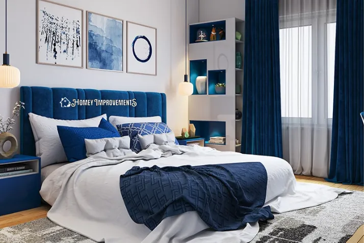 Blue and White Color Scheme is Ideal for Bedroom