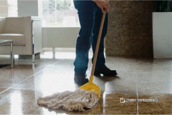 Clean the Surface of the marble floor with a Mild Detergent and Soft Rag