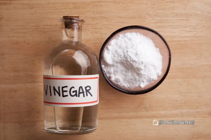 Solution of baking soda with vinegar