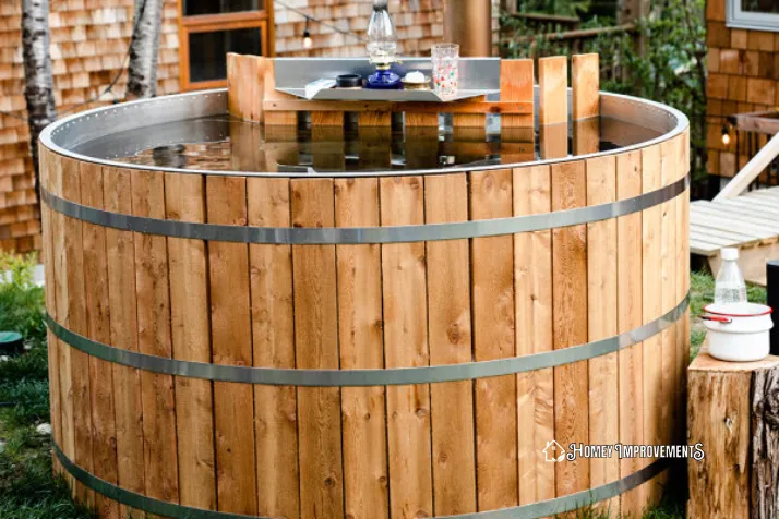 Hot Tub with Homemade Wood-Stove