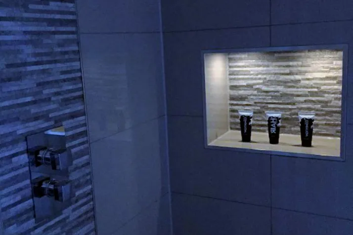 Illuminate In-Shower Shelf Storage