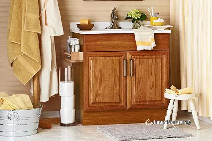 Smooth Your Oak Wood Grain bathroom cabinets