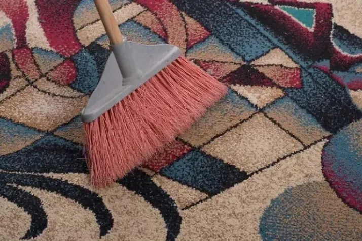 remove debris from silk rug