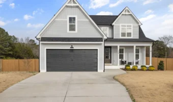 Garage door on a modern suburban house